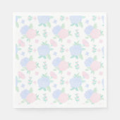 Preppy Waterverf Floral Gingham Verjaardag Servet (Voorkant)