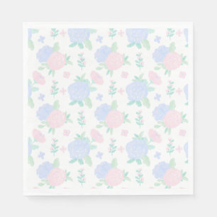 Preppy Waterverf Floral Gingham Verjaardag Servet