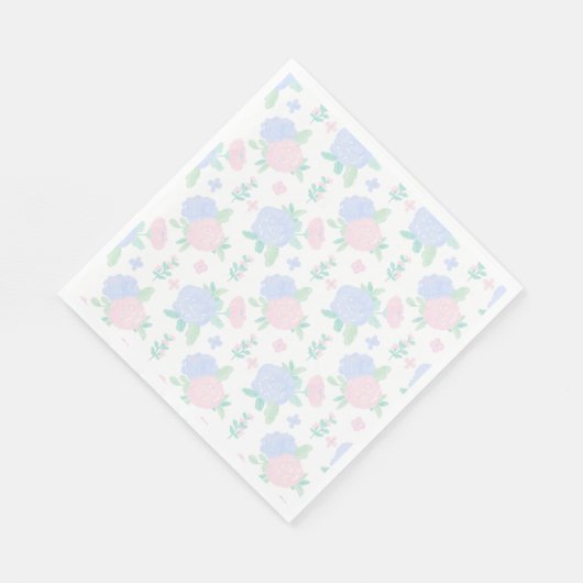 Preppy Waterverf Floral Gingham Verjaardag Servet (Hoek)