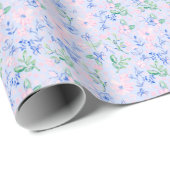 Preppy Waterverf Flowers bewerkbaar Cadeaupapier (Rol Hoek)