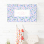 Preppy Waterverf Flowers bewerkbaar Spandoek (Insitu)