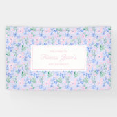 Preppy Waterverf Flowers bewerkbaar Spandoek (Horizontaal)