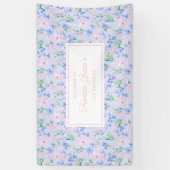 Preppy Waterverf Flowers bewerkbaar Spandoek (Verticaal)