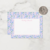 Preppy waterverf Flowers Gepersonaliseerd briefpap Notitiekaartje (Voorkant / Achterkant in situ)