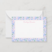 Preppy waterverf Flowers Gepersonaliseerd briefpap Notitiekaartje (Voorkant)