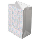 Preppy waterverf gingham floral medium cadeauzakje (Voorkant Gekanteld)