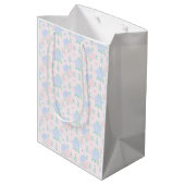 Preppy waterverf gingham floral medium cadeauzakje (Achterkant Gekanteld)