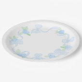 Preppy Waterverf Grandmillennial Hydrangeas Bows Papieren Bordje (Gekanteld)