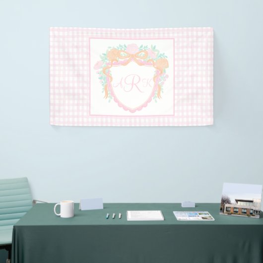 Preppy Waterverf Herfst Crest Verjaardag vinyl ban Spandoek (Beurs)