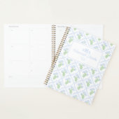 Preppy Waterverf Monogram Hydrangea Bows Planner (Display)