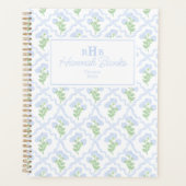 Preppy Waterverf Monogram Hydrangea Bows Planner (Voorkant)