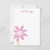 Preppy Waterverf Palm Tree Monogram Notitiekaarten (Voorkant)