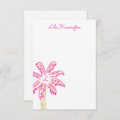Preppy Waterverf Palm Tree Monogram Notitiekaarten (Voorkant / Achterkant)