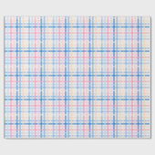 Preppy Waterverf Pastel gingham plaid Party Cadeaupapier (Vlak)