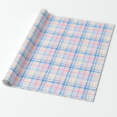 Preppy Waterverf Pastel gingham plaid Party Cadeaupapier (Uitgerold)