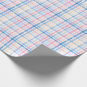 Preppy Waterverf Pastel gingham plaid Party Cadeaupapier (Hoek)
