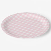 Preppy Waterverf Pink Gingham Plaid Papieren Bordje (Gekanteld)