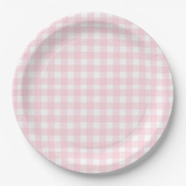 Preppy Waterverf Pink Gingham Plaid Papieren Bordje