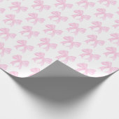 Preppy waterverf roze strikken cadeaupapier (Hoek)