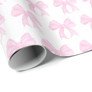 Preppy waterverf roze strikken cadeaupapier