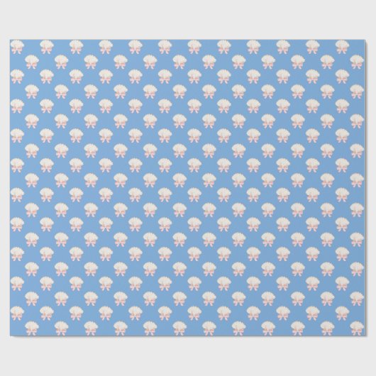 Preppy Waterverf Seashells Beach Party Cadeaupapier (Vlak)