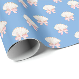 Preppy Waterverf Seashells Beach Party Cadeaupapier