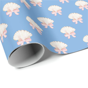 Preppy Waterverf Seashells Beach Party Cadeaupapier