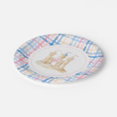Preppy Waterverf Strand Sandcastle Party Papieren Bordje (Gekanteld)