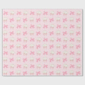 Preppy Waterverf zeeschelpen op Pink Gingham Cadeaupapier (Vlak)