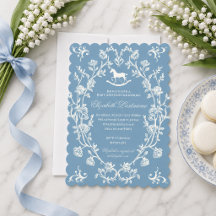 Preppy Wedgewood Blauwe Schommelende Paard Baby Sh