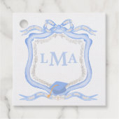 Preppy Wedgewood monogram Afstuderen Bedankjes Labels (Voorkant)