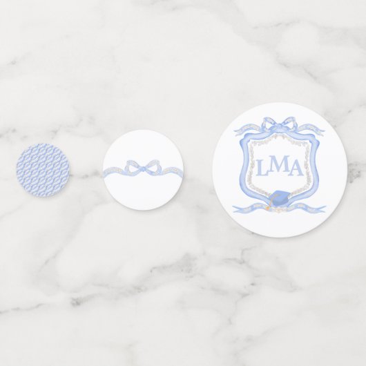 Preppy Wedgewood monogram Afstuderen Confetti (Voorkanten)