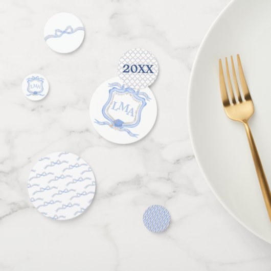 Preppy Wedgewood monogram Afstuderen Confetti (Groep)