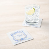 Preppy Wedgewood monogram Afstuderen Kartonnen Onderzetters (Insitu)