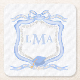 Preppy Wedgewood monogram Afstuderen Kartonnen Onderzetters