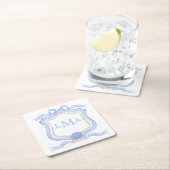 Preppy Wedgewood monogram Afstuderen Kartonnen Onderzetters (Insitu)