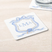 Preppy Wedgewood monogram Afstuderen Kartonnen Onderzetters (Schuin)