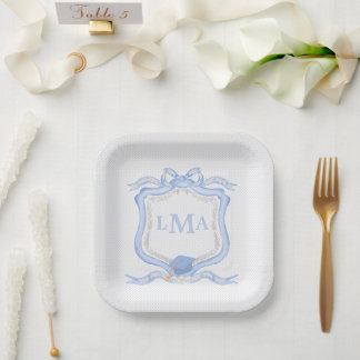 Preppy Wedgewood monogram Afstuderen Papieren Bordje