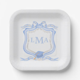 Preppy Wedgewood monogram Afstuderen Papieren Bordje