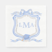 Preppy Wedgewood monogram Afstuderen Servet (Voorkant)