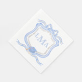 Preppy Wedgewood monogram Afstuderen Servet (Hoek)