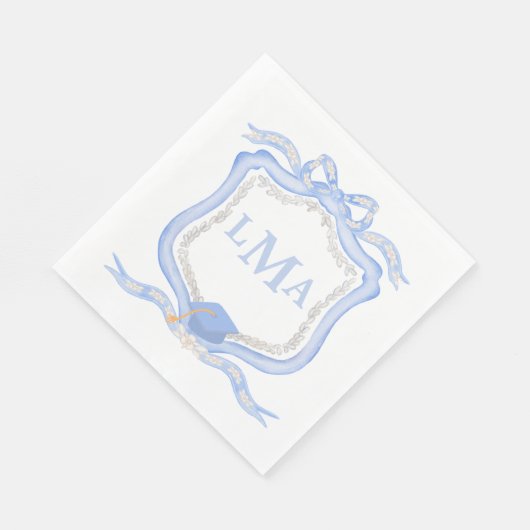 Preppy Wedgewood monogram Afstuderen Servet (Hoek)