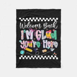 Preppy Welkom terug in Blij dat je hier terug naar Fleece Deken