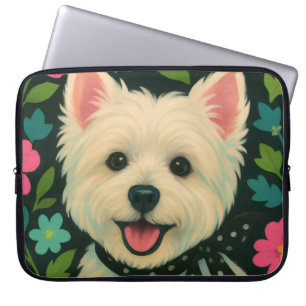 Preppy Westie Electronics Bag Laptop Mouw Sleeve