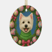 Preppy Westie Keramisch Ornament (Rechts)