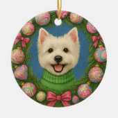 Preppy Westie Keramisch Ornament (Voorkant)
