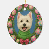 Preppy Westie Keramisch Ornament (Links)