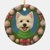 Preppy Westie Keramisch Ornament (Achterkant)