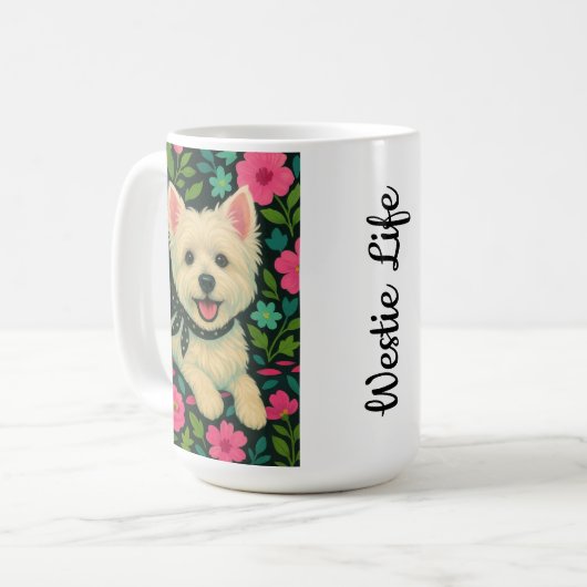 Preppy Westie Koffiemok (Voorkant links)