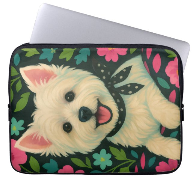 Preppy Westie-laptophoes Laptop Sleeve (Voorkant)